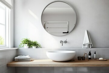 Fototapeta na wymiar Modern bathroom interior stylish. Generate Ai