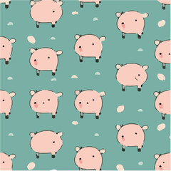 cute simple pig pattern, cartoon, minimal, decorate blankets, carpets, for kids, theme print design
