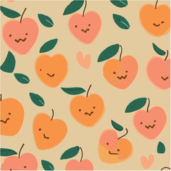 cute simple peach pattern, cartoon, minimal, decorate blankets, carpets, for kids, theme print design
