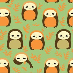 cute simple sloth pattern, cartoon, minimal, decorate blankets, carpets, for kids, theme print design
