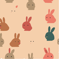 cute simple rabbit pattern, cartoon, minimal, decorate blankets, carpets, for kids, theme print design

