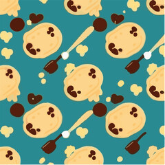 cute simple national pancake day pattern, cartoon, minimal, decorate blankets, carpets, for kids, theme print design
