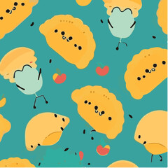 cute simple empanadas pattern, cartoon, minimal, decorate blankets, carpets, for kids, theme print design
