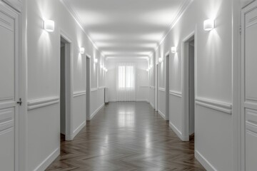Minimalist style corridor. Generate Ai