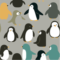 cute simple penguin pattern, cartoon, minimal, decorate blankets, carpets, for kids, theme print design
