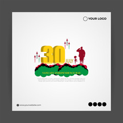 Vector illustration of Vanuatu Independence Day 30 July social media story feed mockup template