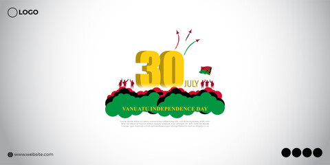 Vector illustration of Vanuatu Independence Day 30 July social media story feed mockup template