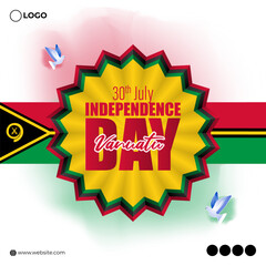Vector illustration of Vanuatu Independence Day 30 July social media story feed mockup template
