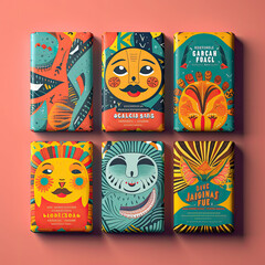 Packaging wrapper, graphic design of sweet bars