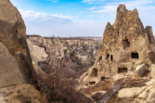 Special caves in rock formations in Turkey