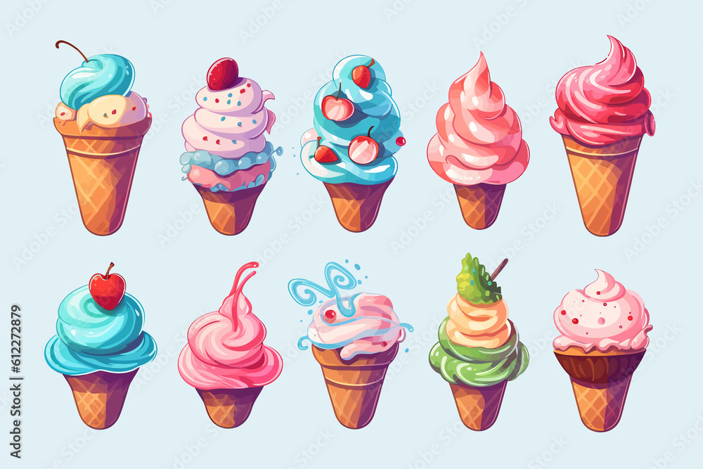 Poster cake set . flat generative ai
