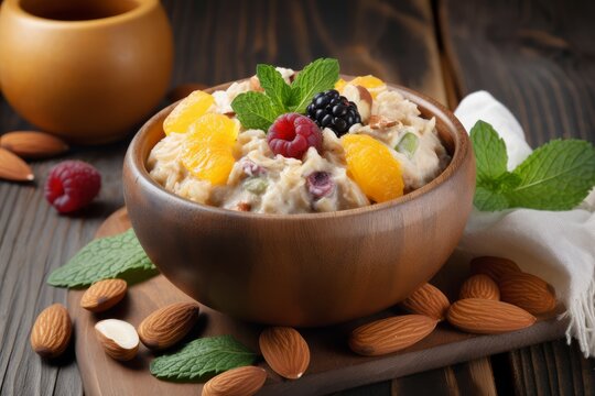 Oatmeal dried fruits diet. Generate Ai