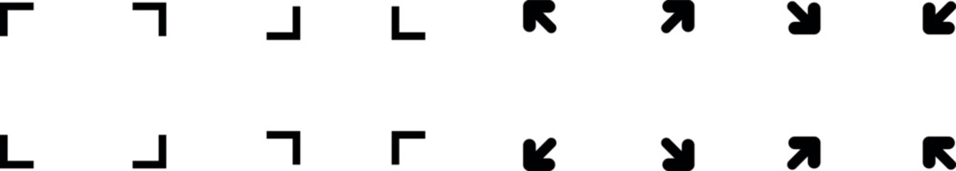Full size screen icon vector widener symbol, maximize and minimize graphic arrows on white background.