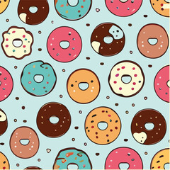 cute simple national doughnut day pattern, cartoon, minimal, decorate blankets, carpets, for kids, theme print design

