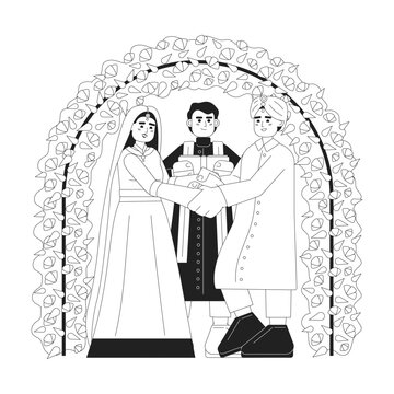indian wedding ceremony black and white clip art preview