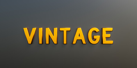 Vintage. Golden capital letters. Design, retro, art, style, creativity, element.