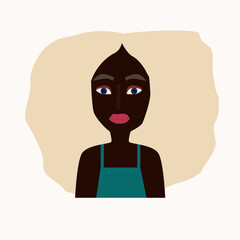 Cute black skinned girl vector illustration
