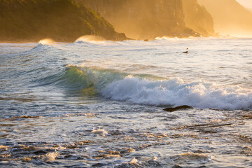 Small wave on the shore.