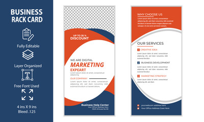 Corporate rack card or dl flyer template Design in White Background