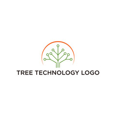 Fototapeta premium tree technology logo editable resizable EPS 10
