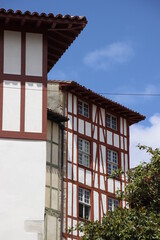 Old houses in the downtown of Bayonne, France