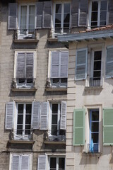 Old houses in the downtown of Bayonne, France