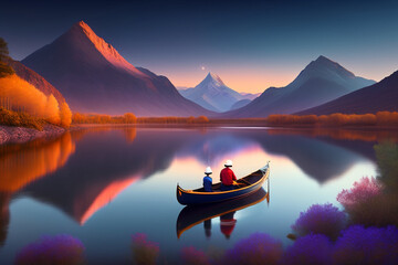 sunset in the mountains