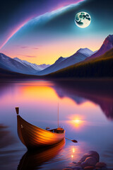 sunset on the river