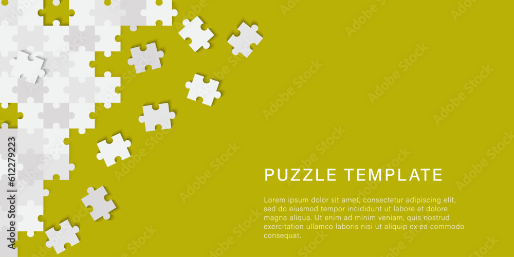 Wall mural abstract puzzle template background with text place for design