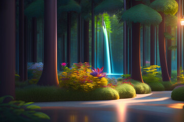 scene with trees