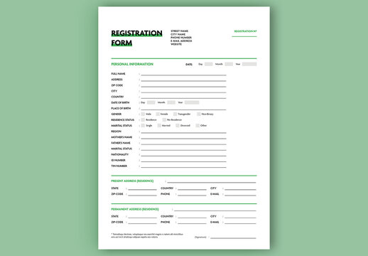 Registration Form Layout