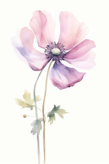 Watercolor flower, summer illustration. Floral Background. Generative AI.