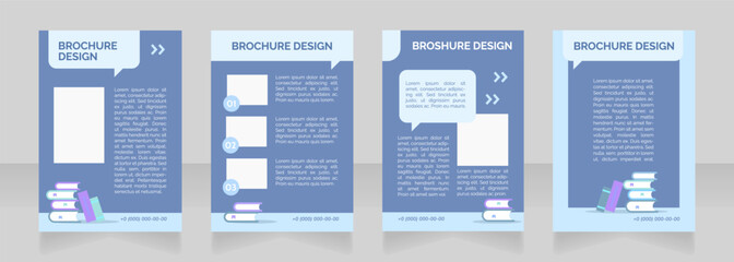 New pupils recruitment blank brochure layout design. Primary school. Vertical poster template set with empty copy space for text. Premade corporate reports collection. Editable flyer paper pages