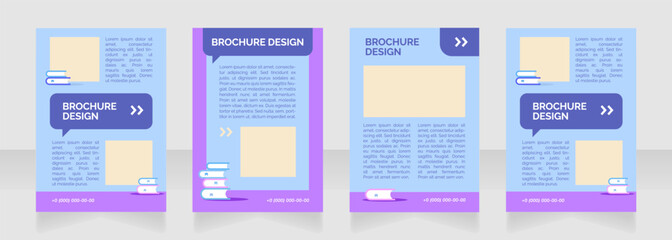 Elementary school visit blank brochure layout design. Formal education. Vertical poster template set with empty copy space for text. Premade corporate reports collection. Editable flyer paper pages