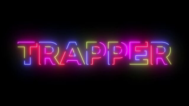 Trapper colored text. Laser vintage effect. Infinite loopable