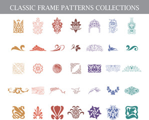 classic frame pattern banner border icon collections