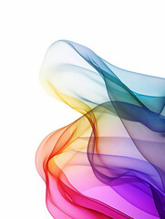 Fototapeta premium Abstract colorful translucent textile texture on white background. Created with Generative AI technology