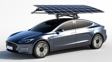 a car with installed solar panels, the concept of the car of the future. Generative AI