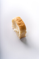 Fresh Baked brioche soft and fluffy bun white Bread or milk bread. isolated white background