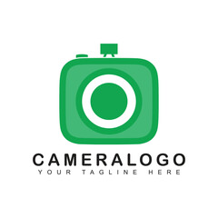 Camera logo template vector illustration, photography icon.