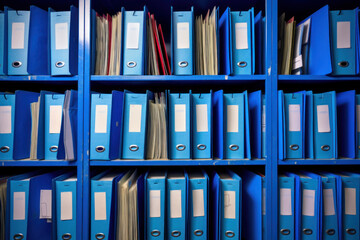 office files and binders for documents organization. generative ai