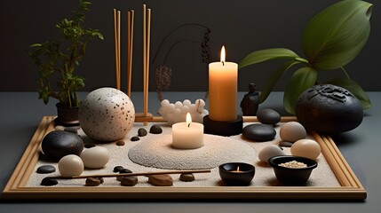 Wellness candle spa. AI generated.