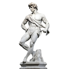 Statue gypsum as a bodybuilder isolated. Generative ai art