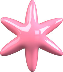 Pink 3D Bubble Gum Inflated Numbers Symbol Letter Asterisk