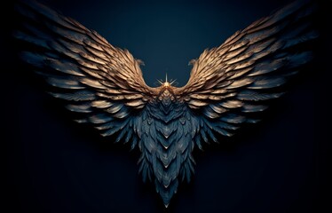 Beautiful Angel wings flying creature bird wings, feather wings Created with generative AI tools