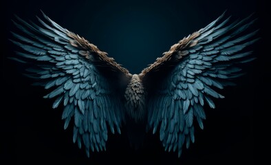 Beautiful Angel wings flying creature bird wings, feather wings Created with generative AI tools