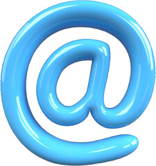 Blue 3D Bubble Gum Inflated Letters Number Symbol Ampersat