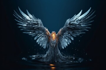 Beautiful Angel wings flying creature bird wings, feather wings Created with generative AI tools