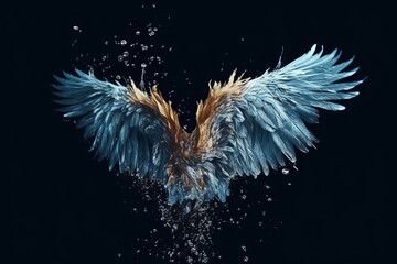 Beautiful Angel wings flying creature bird wings, feather wings Created with generative AI tools