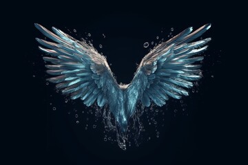 Beautiful Angel wings flying creature bird wings, feather wings Created with generative AI tools